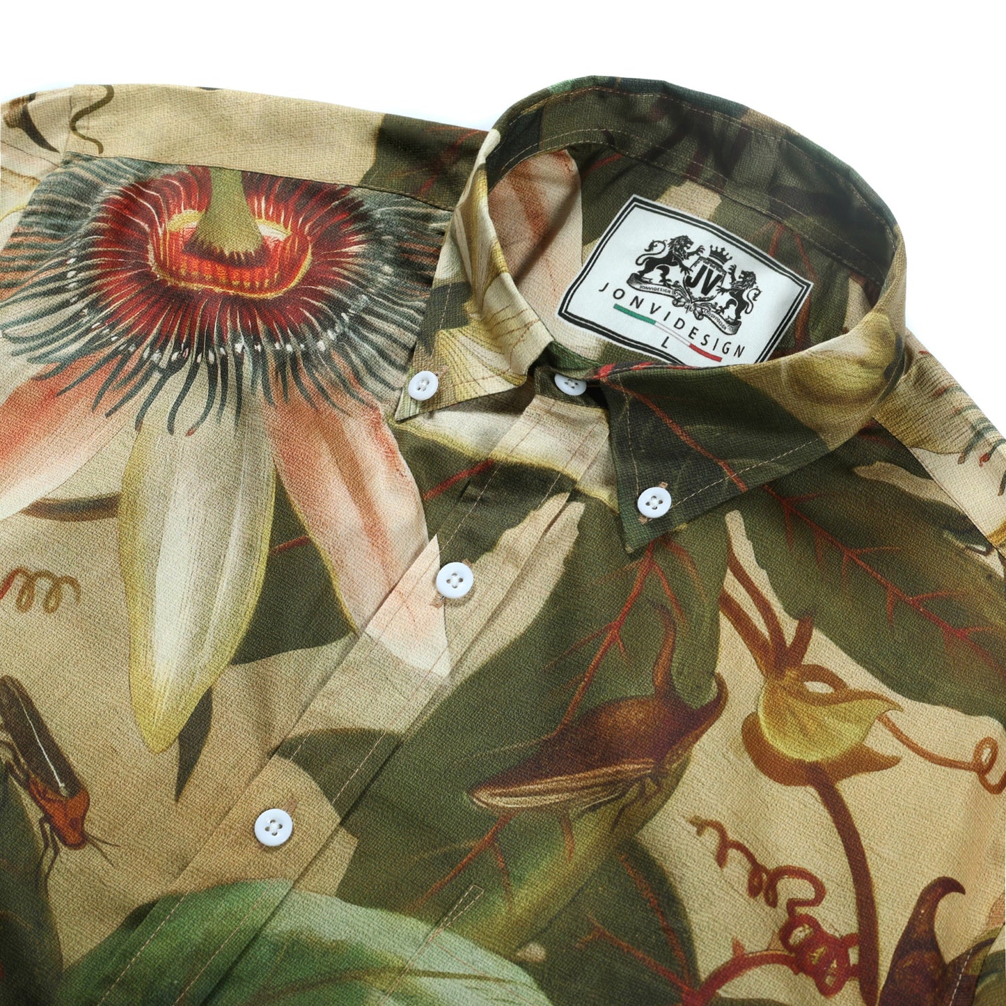 Woods Insect Pattern Long Sleeve Button Down Shirt Jonvidesign