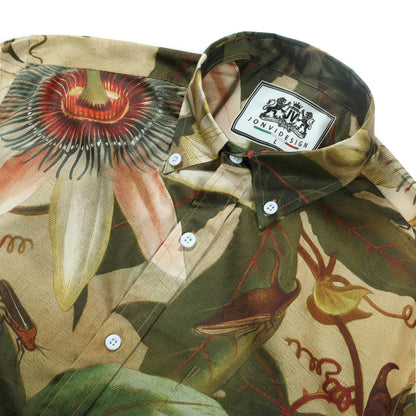 Woods Insect Pattern Long Sleeve Button Down Shirt Jonvidesign