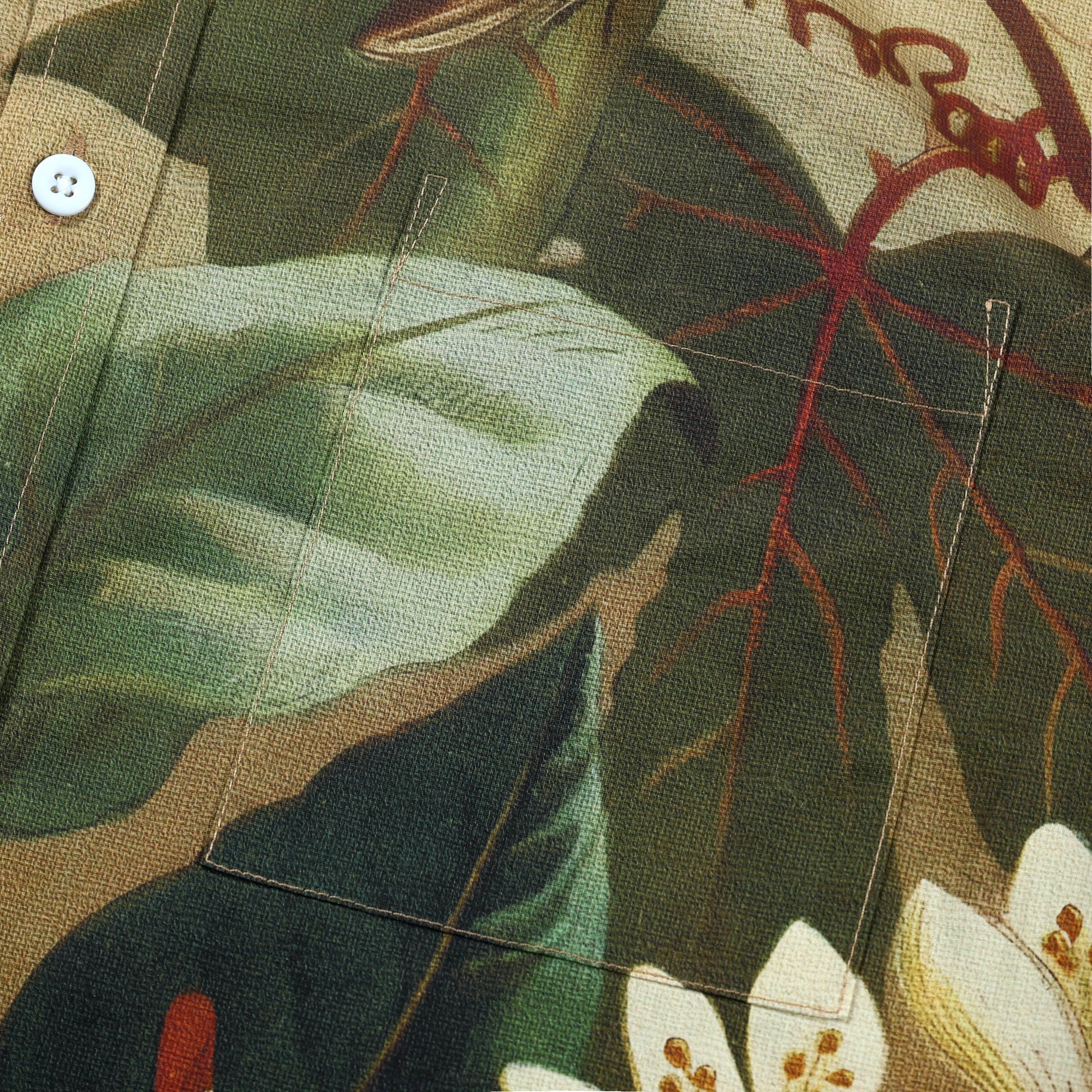 Woods Insect Pattern Long Sleeve Button Down Shirt Jonvidesign