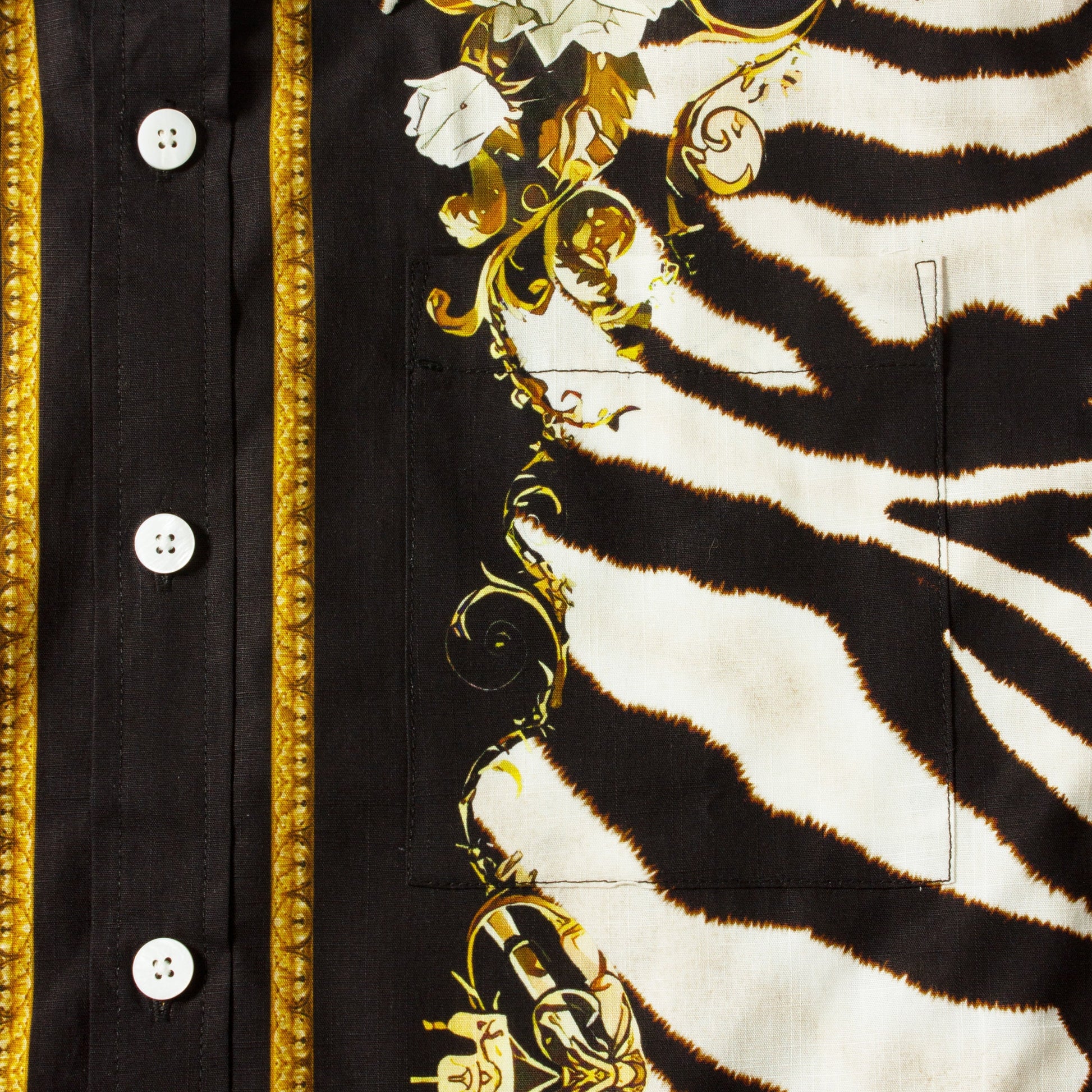 Zebra Print Short Sleeve Dress Shirt for Men Jonvidesign