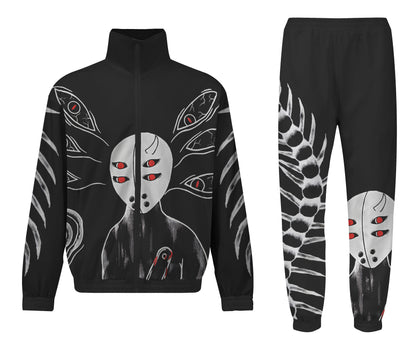 Anime Figure&Eye Graphic Print Elastic Waist Sports Sweatshirt Pants