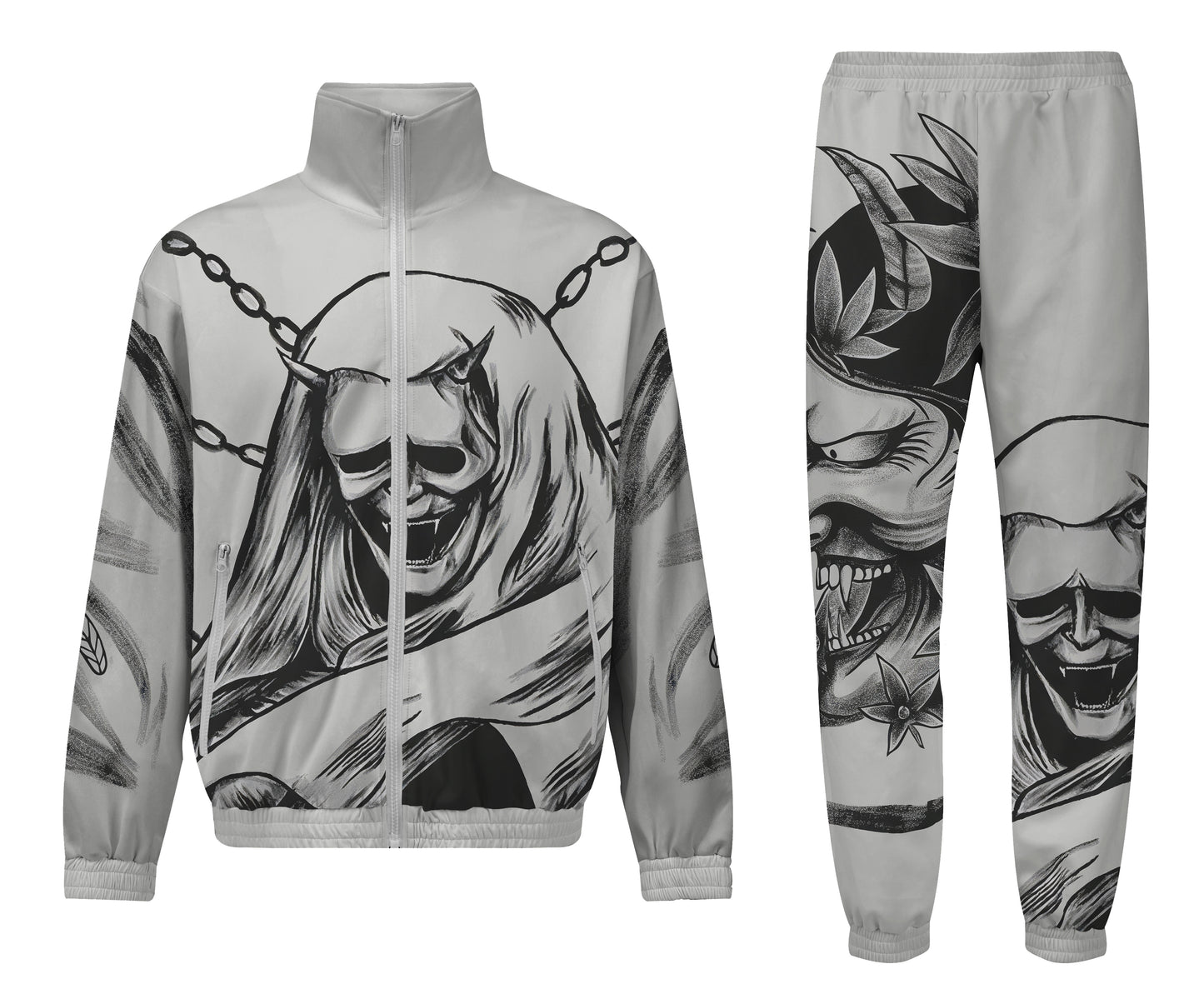 Vampire Demon Print Elastic Waist Sports Sweatshirt Pants