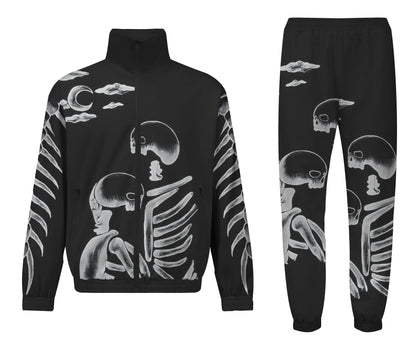 Centipede Skull Print Elastic Waist Sports Sweatshirt Pants