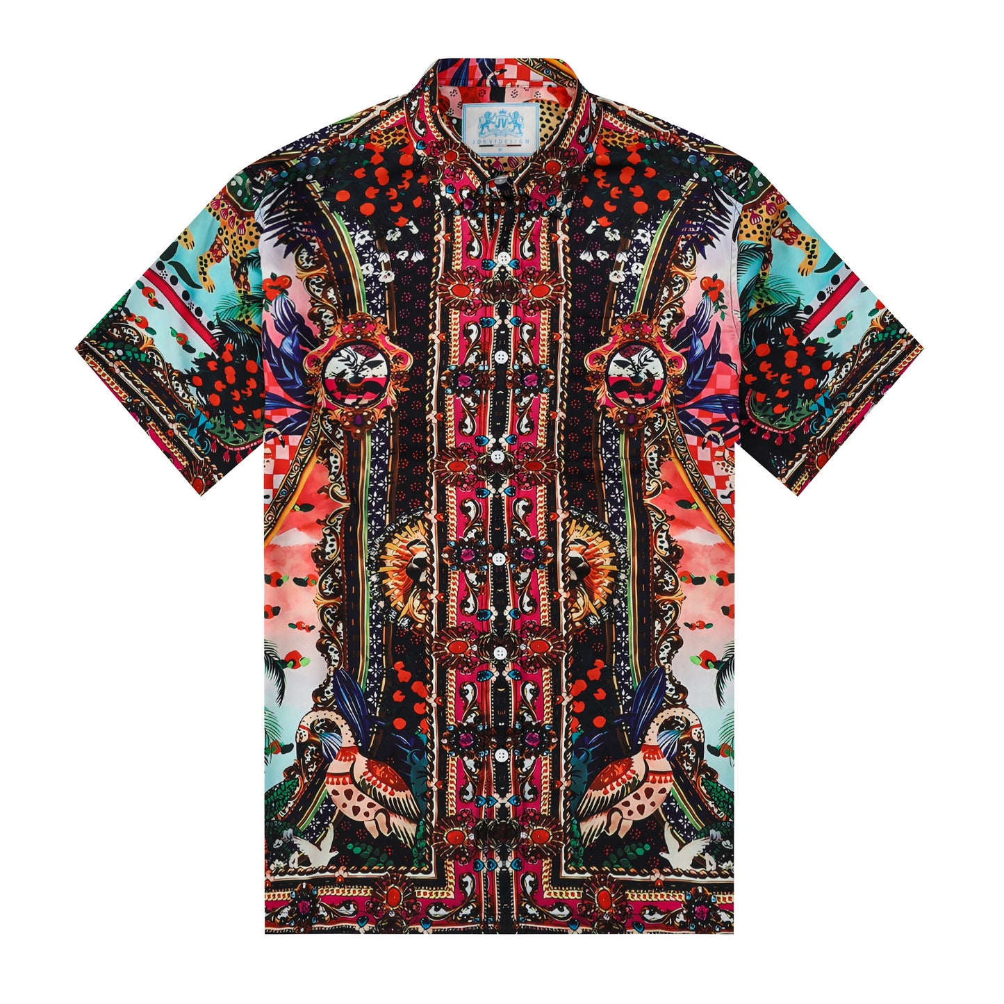 Tropical Wild Style Silk Fiber Short Sleeve Shirt