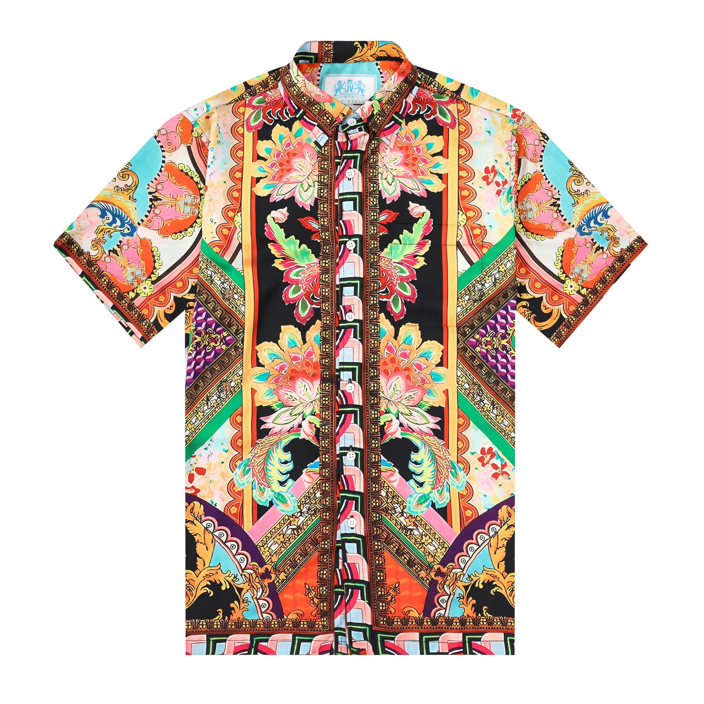 Luxury Resort Wear Silk Fiber Short Sleeve Shirt