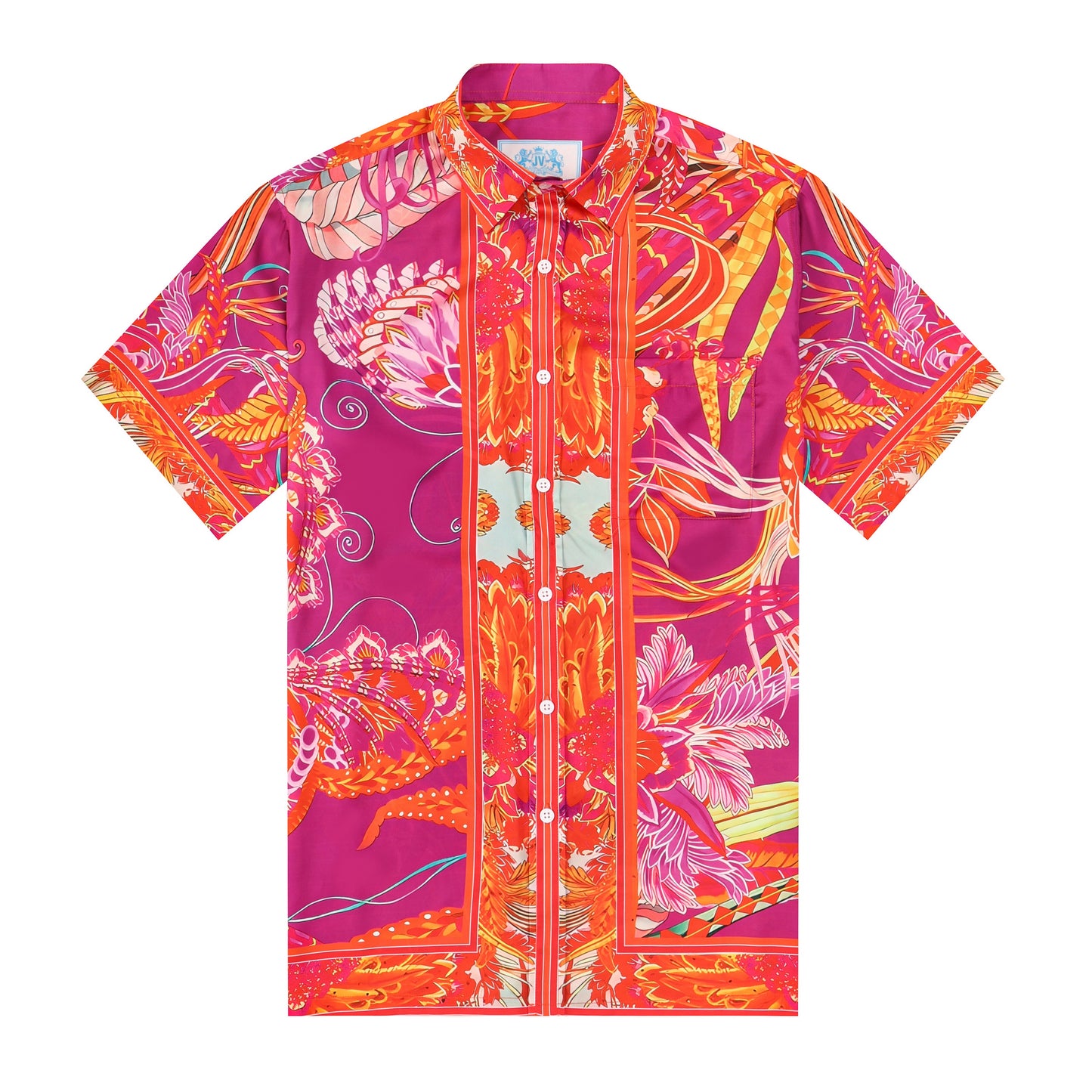 Gorgeous Butterflies Pattern Silk Fiber Short Sleeve Shirt