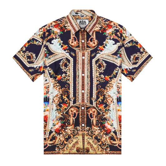 Gorgeous Resort Wear Silk Fiber Short Sleeve Shirt