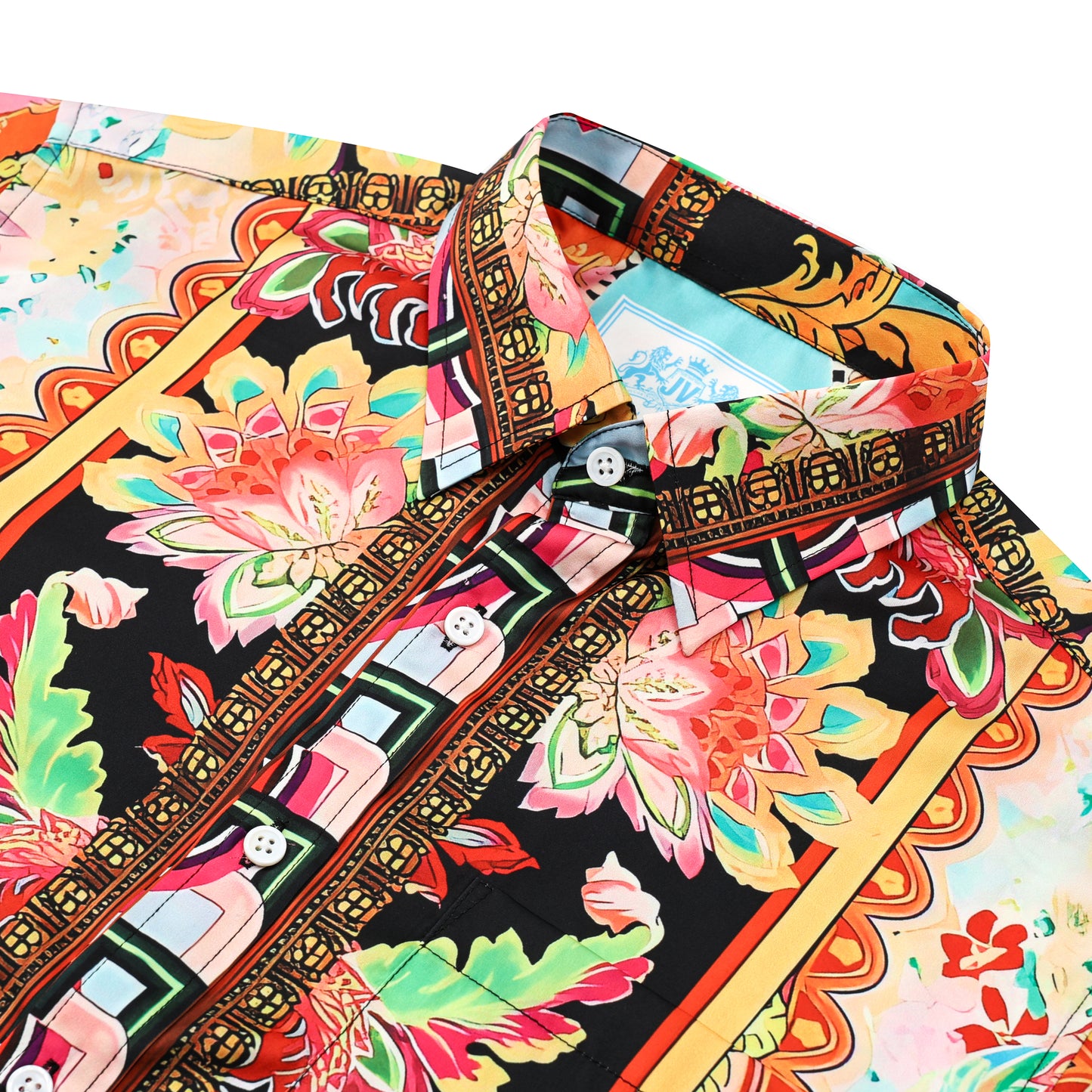 Luxury Resort Wear Silk Fiber Short Sleeve Shirt