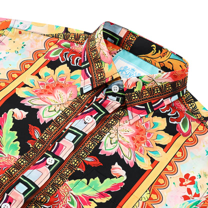 Luxury Resort Wear Silk Fiber Short Sleeve Shirt
