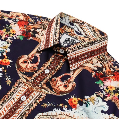 Gorgeous Resort Wear Silk Fiber Short Sleeve Shirt