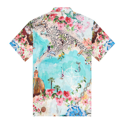 Vacance Summer Printed Silk Fiber Short Sleeve Shirt