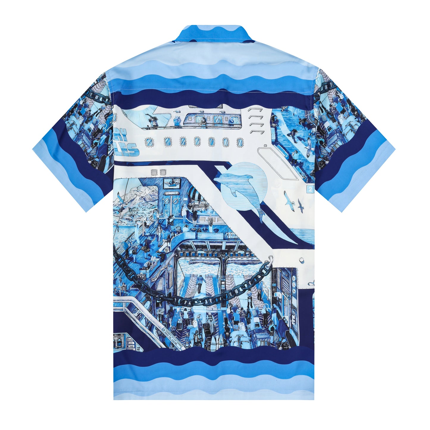 Ferry Comic Pattern Short Sleeve Casual Shirt Jonvidesign