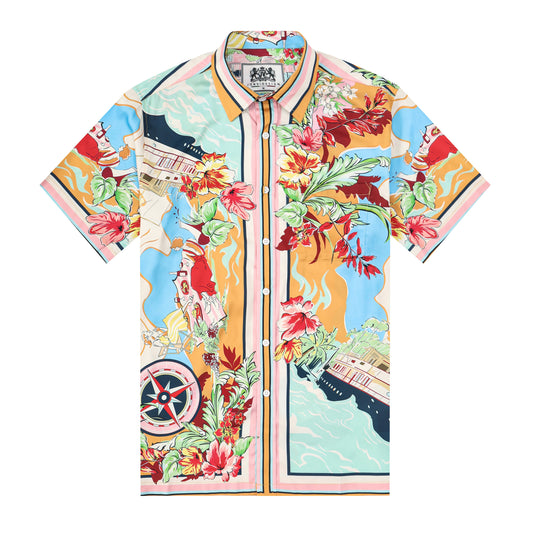 Floral Summer Design Short Sleeve Casual Shirt