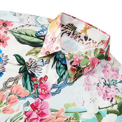 Vacance Summer Printed Silk Fiber Short Sleeve Shirt