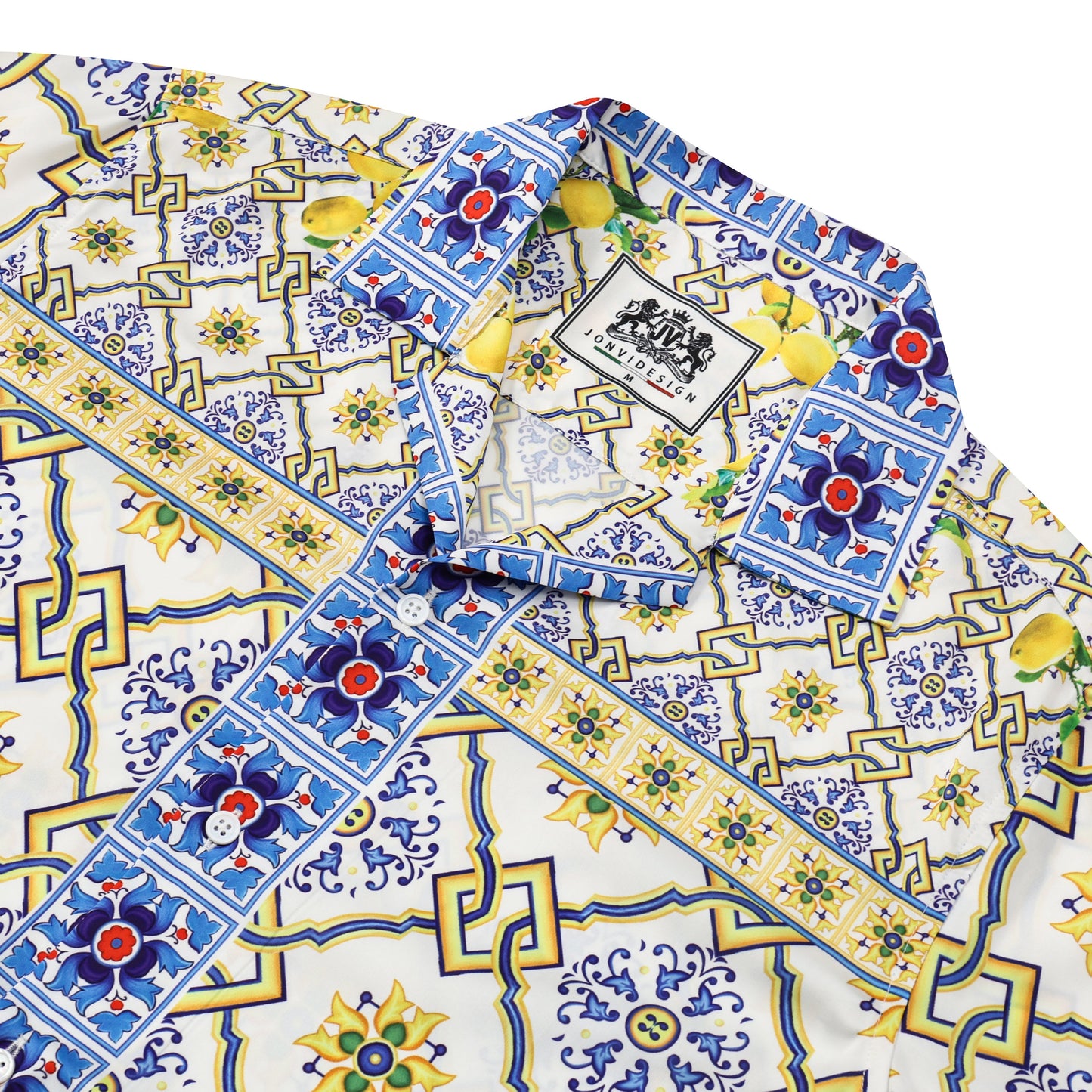Floral Pattern Silk Fiber Short Sleeve Camp Collar Shirt